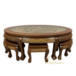 Asian Coffee Table With Stools