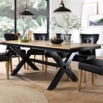 Black And Wood Dining Table