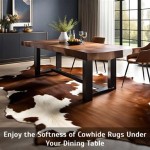 Cowhide Rug Under Dining Table