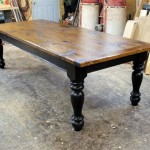 Farmhouse Dining Table Black Legs
