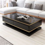 Rectangle Black Glass Coffee Table