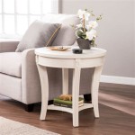 Small White Round Accent Table