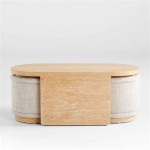 Union Oval Nesting Coffee Table With Stools