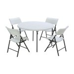 White Foldable Table And Chairs