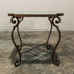 Wrought Iron And Glass Side Table